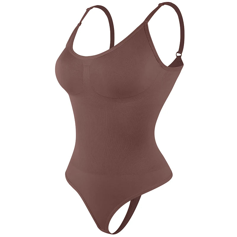 Bodysuit Women Shapewear Tummy Control Butt Lifter Body Shaper Smooth Invisible Under Dress Slimming Underwear Low Neck Jumpsuit