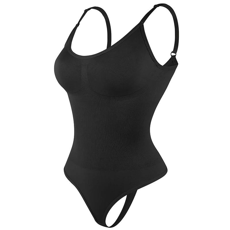 Bodysuit Women Shapewear Tummy Control Butt Lifter Body Shaper Smooth Invisible Under Dress Slimming Underwear Low Neck Jumpsuit