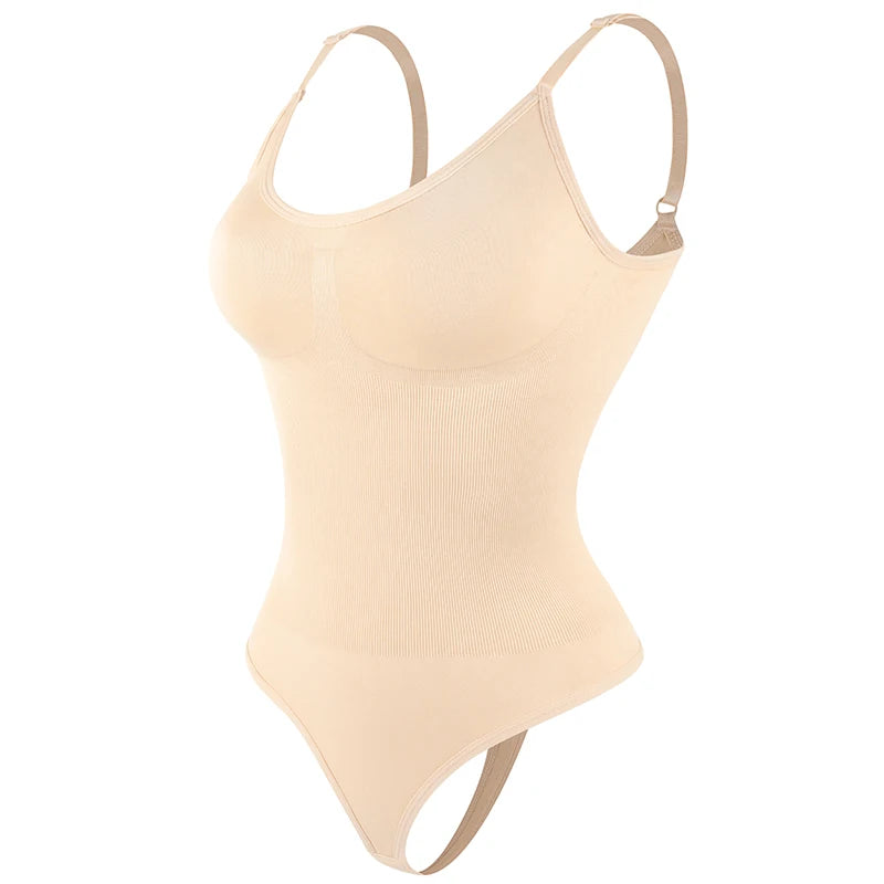 Bodysuit Women Shapewear Tummy Control Butt Lifter Body Shaper Smooth Invisible Under Dress Slimming Underwear Low Neck Jumpsuit