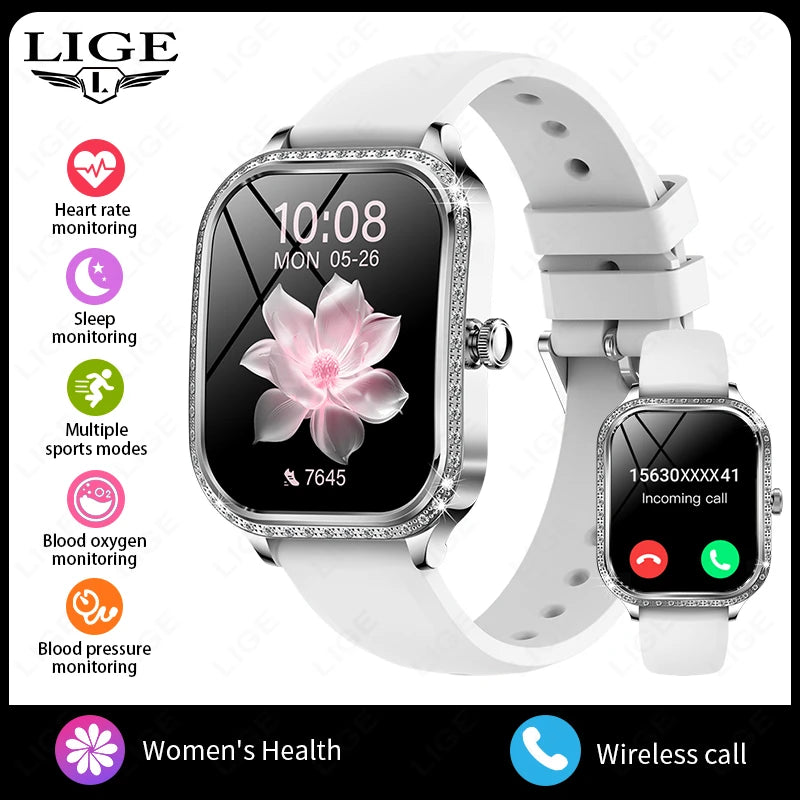 LIGE Women’s Smart Watch - Waterproof Bluetooth Call Fitness Tracker with Heart Rate Monitor