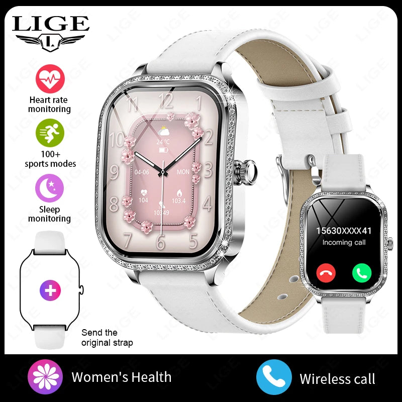 LIGE Women’s Smart Watch - Waterproof Bluetooth Call Fitness Tracker with Heart Rate Monitor