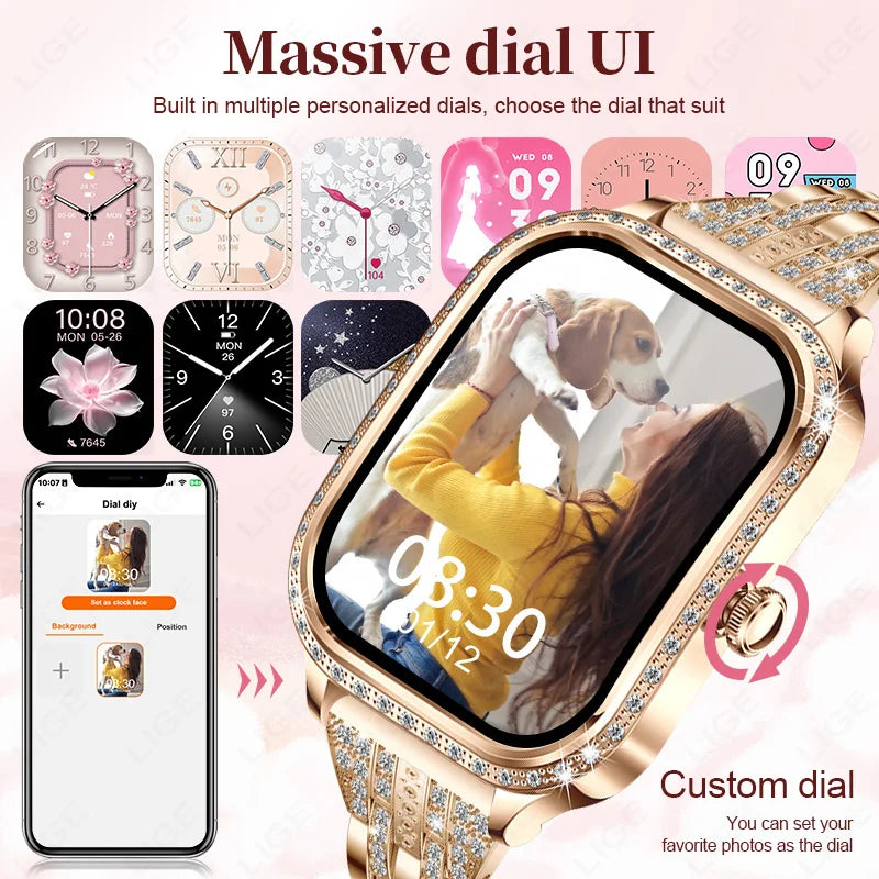 LIGE Women’s Smart Watch - Waterproof Bluetooth Call Fitness Tracker with Heart Rate Monitor
