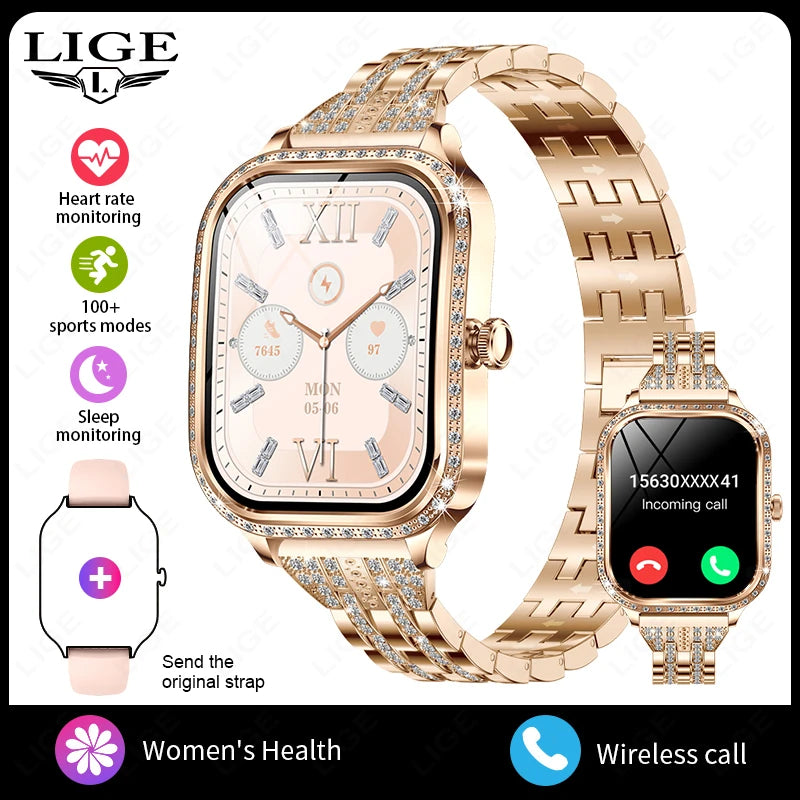 LIGE Women’s Smart Watch - Waterproof Bluetooth Call Fitness Tracker with Heart Rate Monitor