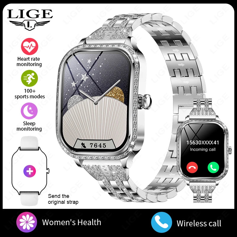 LIGE Women’s Smart Watch - Waterproof Bluetooth Call Fitness Tracker with Heart Rate Monitor